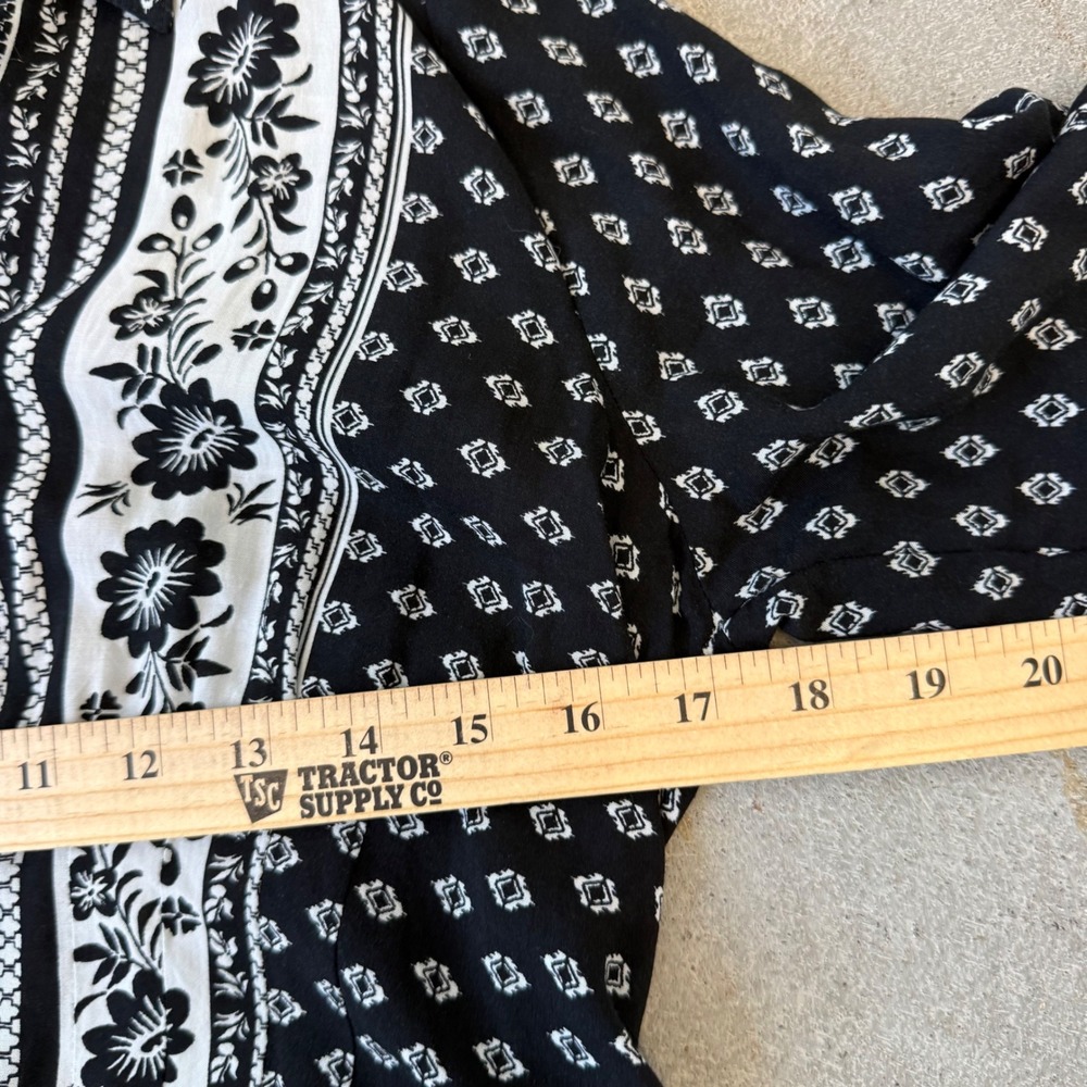 Anthropologie Cyrena Women's M Artsy Shirt Dress Black Multicolor Button Down - Picture 7 of 10